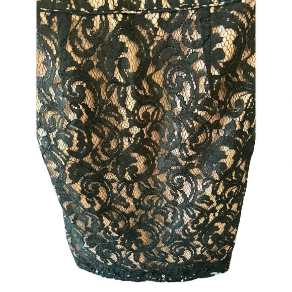 J. Crew Collection Dress Black Pink Strapless Size 14 Sheath Lace Fitted - Picture 4 of 12